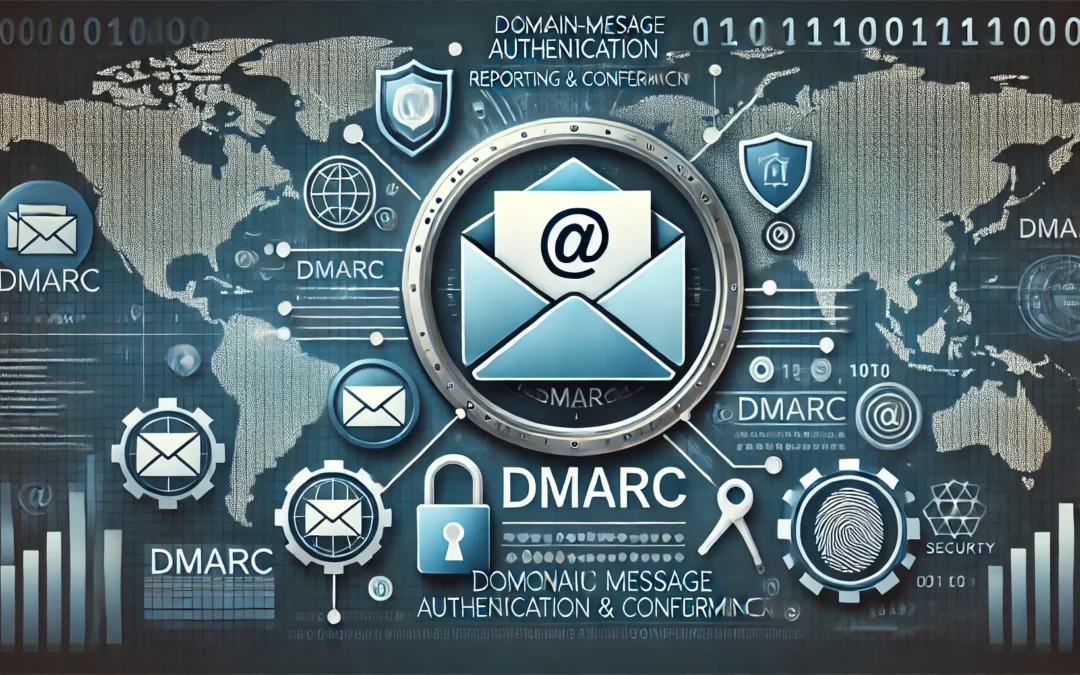 visualizes the concept of email security and authentication
